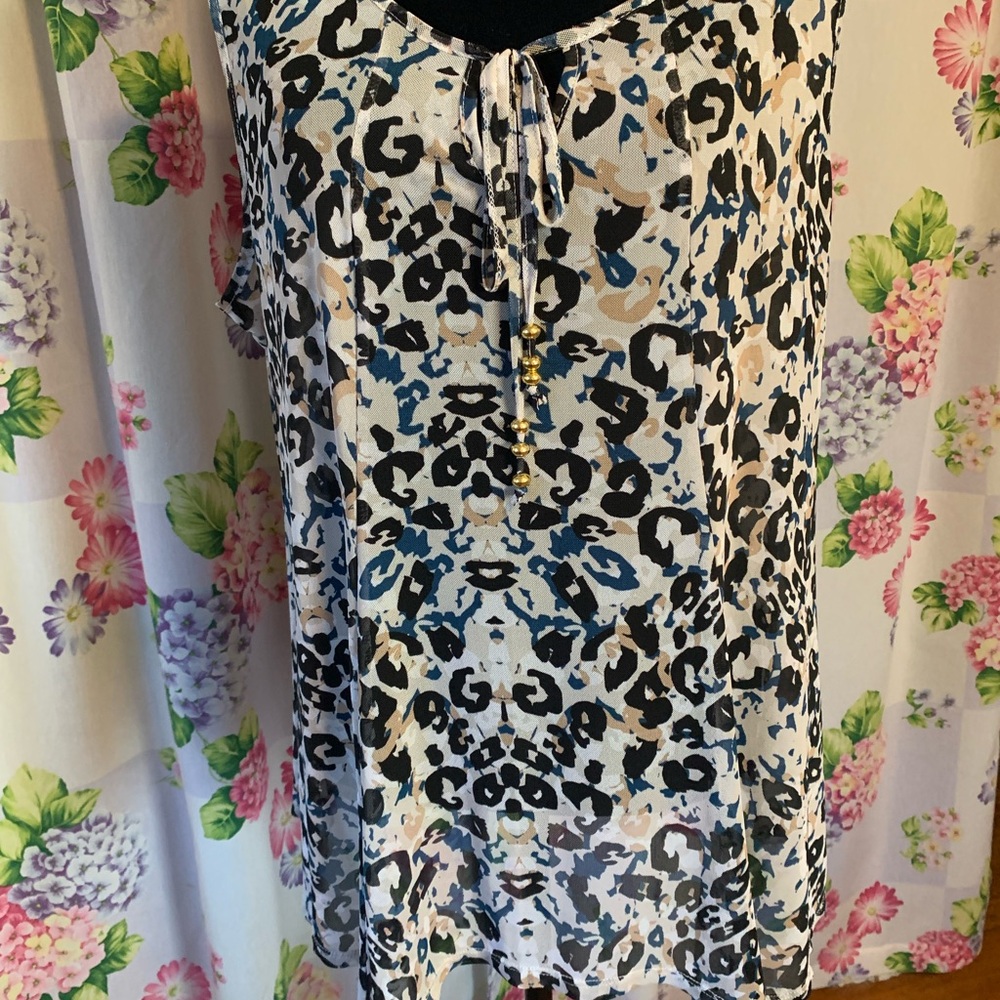 Stylish Leopard Print Sleeveless Women's Top